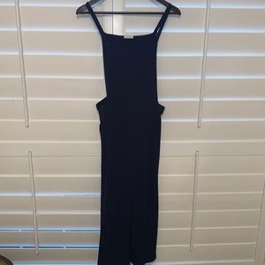 Navy Cropped Overalls